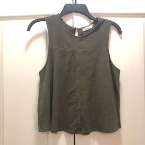 Faux Suede Olive Top